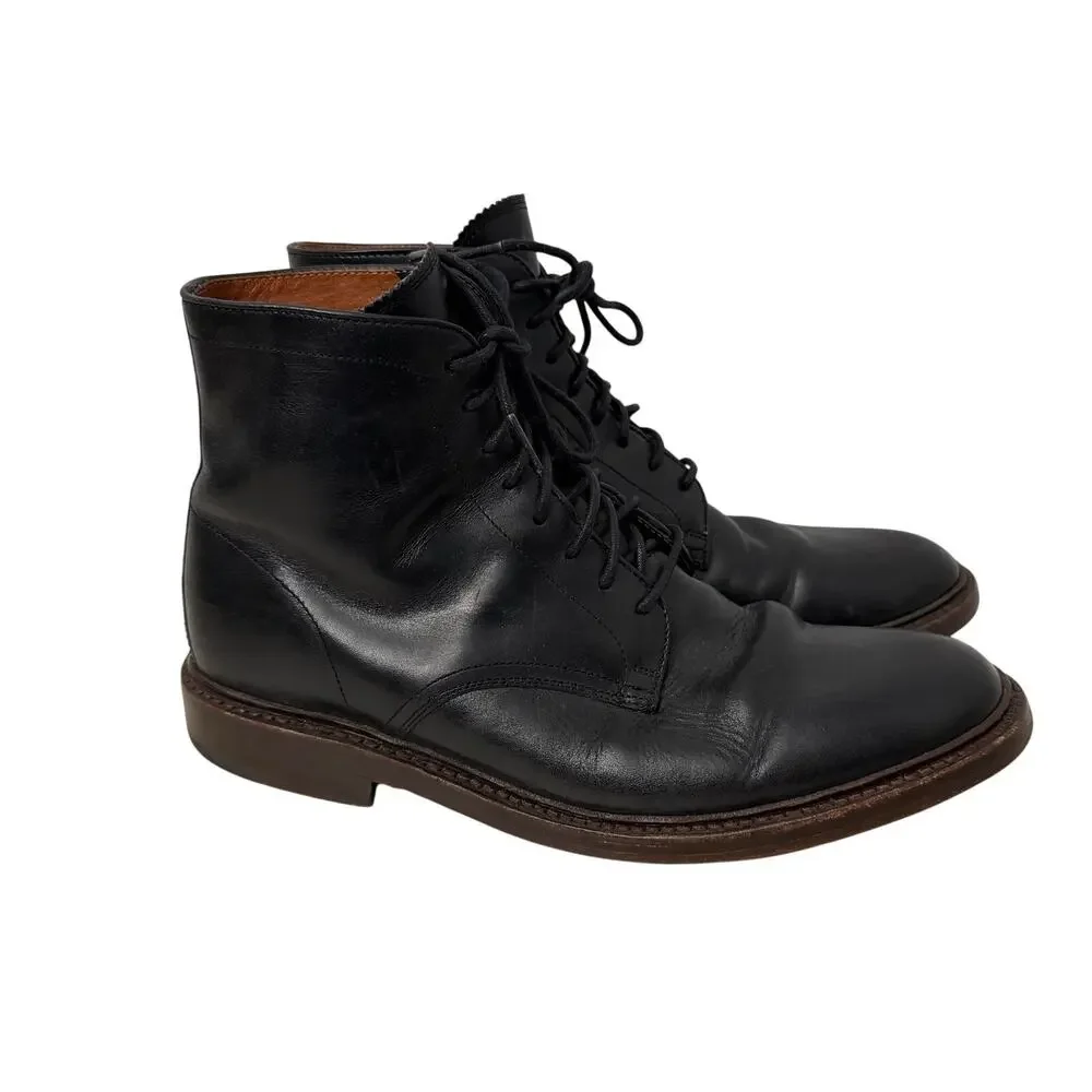 Frye Boots Mens Size 8 D Jones Black Leather Lace Up Made in Mexico